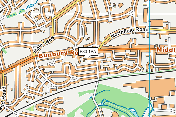 B30 1BA map - OS VectorMap District (Ordnance Survey)