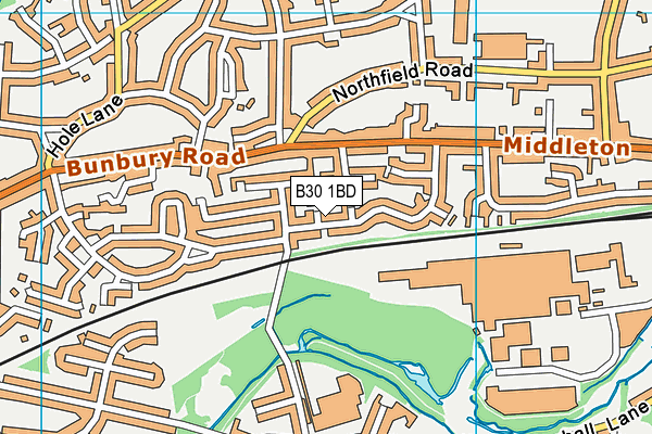 B30 1BD map - OS VectorMap District (Ordnance Survey)