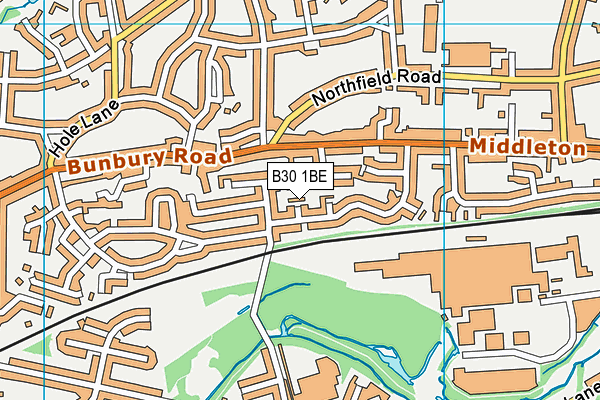 B30 1BE map - OS VectorMap District (Ordnance Survey)
