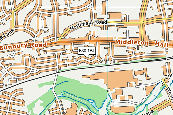 B30 1BJ map - OS VectorMap District (Ordnance Survey)