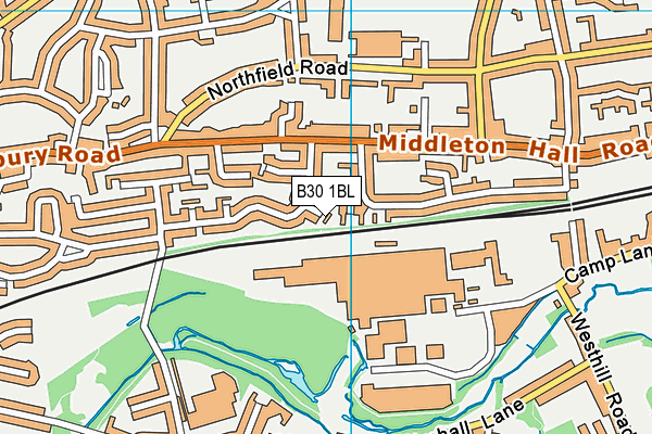B30 1BL map - OS VectorMap District (Ordnance Survey)