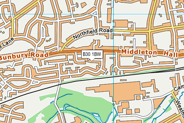 B30 1BW map - OS VectorMap District (Ordnance Survey)