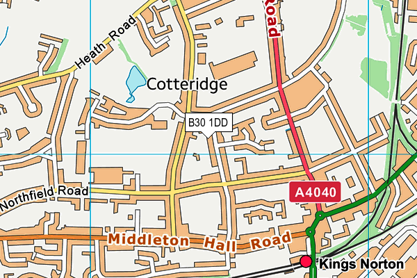 B30 1DD map - OS VectorMap District (Ordnance Survey)