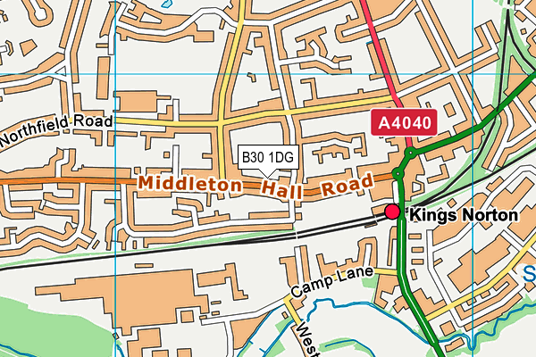 B30 1DG map - OS VectorMap District (Ordnance Survey)