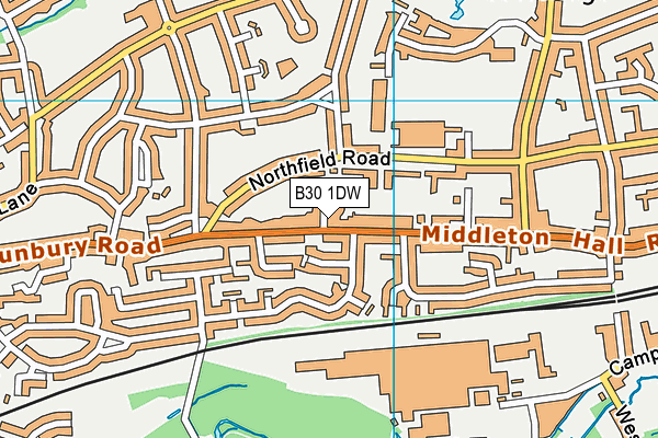 B30 1DW map - OS VectorMap District (Ordnance Survey)