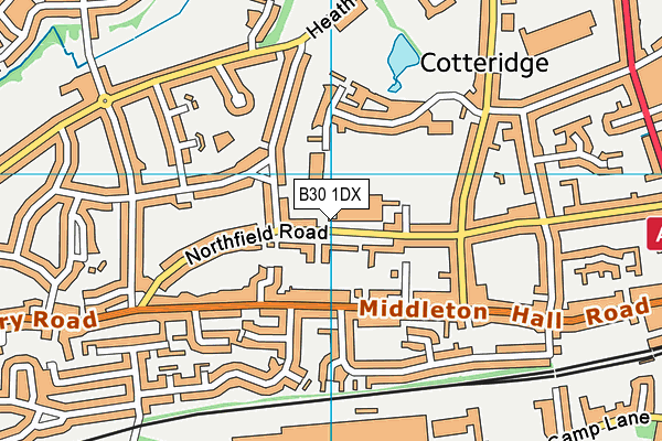 B30 1DX map - OS VectorMap District (Ordnance Survey)