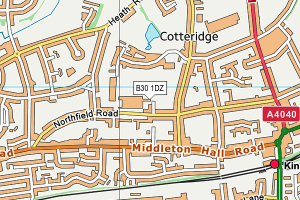 B30 1DZ map - OS VectorMap District (Ordnance Survey)