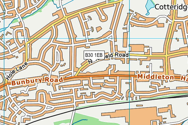 B30 1EB map - OS VectorMap District (Ordnance Survey)