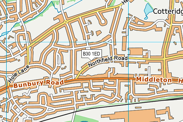 B30 1ED map - OS VectorMap District (Ordnance Survey)