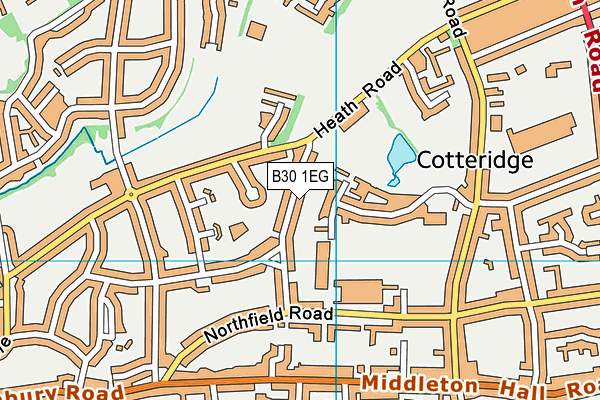 B30 1EG map - OS VectorMap District (Ordnance Survey)