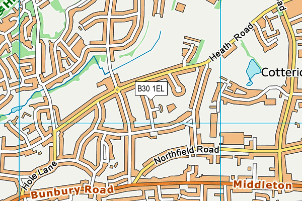 B30 1EL map - OS VectorMap District (Ordnance Survey)
