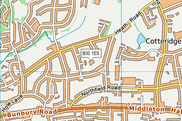 B30 1ES map - OS VectorMap District (Ordnance Survey)