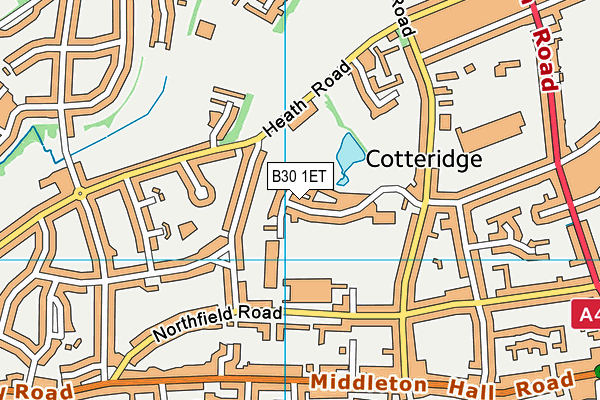 B30 1ET map - OS VectorMap District (Ordnance Survey)