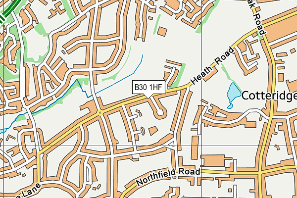 B30 1HF map - OS VectorMap District (Ordnance Survey)