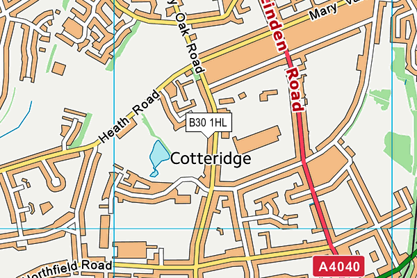 B30 1HL map - OS VectorMap District (Ordnance Survey)