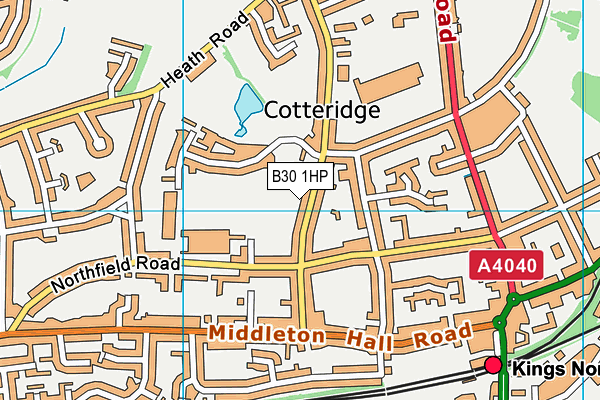 B30 1HP map - OS VectorMap District (Ordnance Survey)