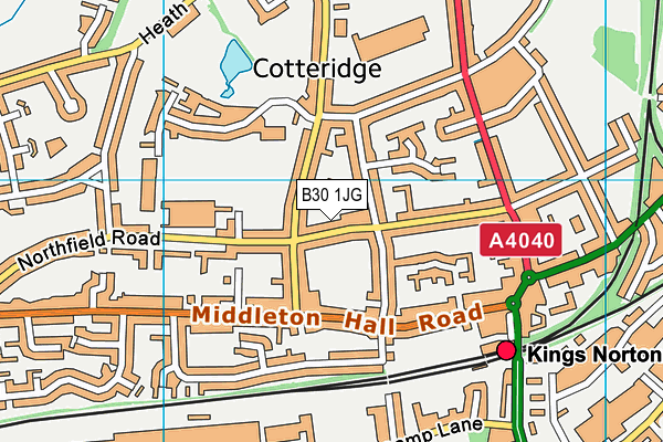 B30 1JG map - OS VectorMap District (Ordnance Survey)