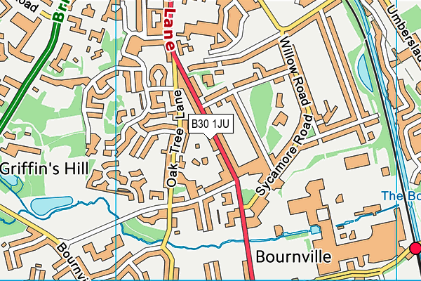 B30 1JU map - OS VectorMap District (Ordnance Survey)