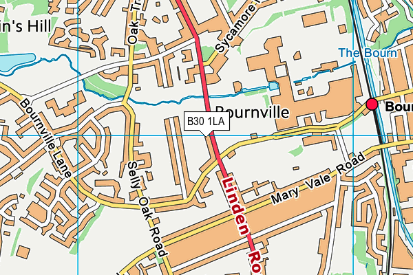 B30 1LA map - OS VectorMap District (Ordnance Survey)