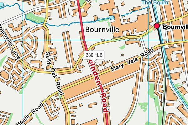 B30 1LB map - OS VectorMap District (Ordnance Survey)