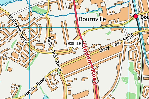 B30 1LE map - OS VectorMap District (Ordnance Survey)