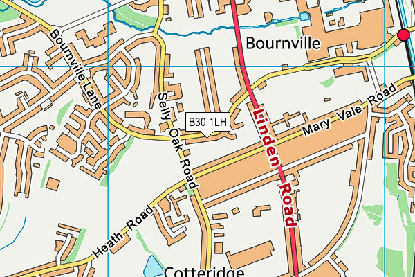 B30 1LH map - OS VectorMap District (Ordnance Survey)