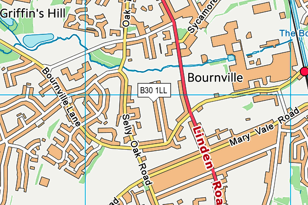 B30 1LL map - OS VectorMap District (Ordnance Survey)