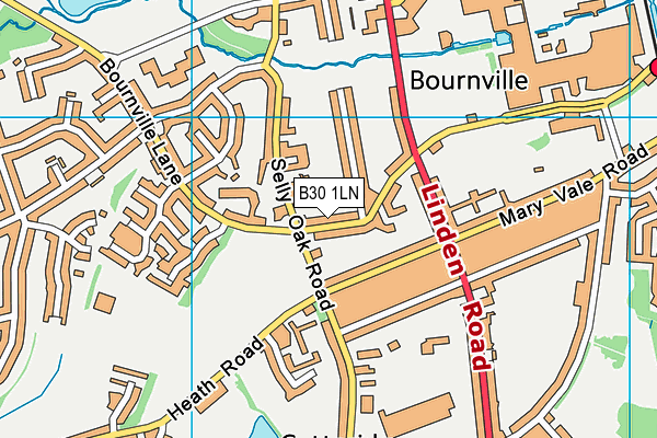 B30 1LN map - OS VectorMap District (Ordnance Survey)