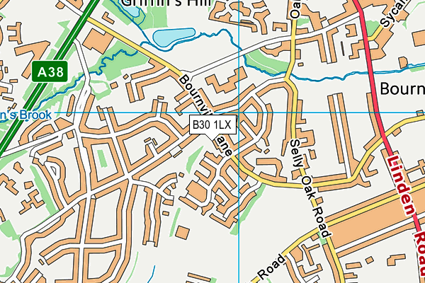 B30 1LX map - OS VectorMap District (Ordnance Survey)