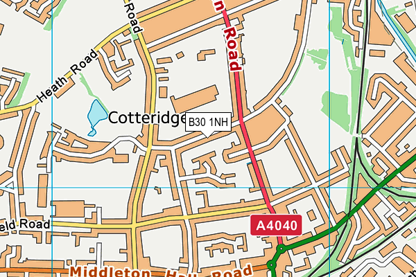 B30 1NH map - OS VectorMap District (Ordnance Survey)