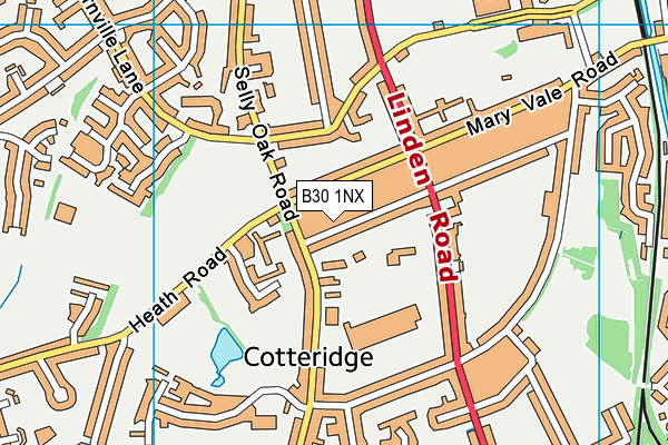 B30 1NX map - OS VectorMap District (Ordnance Survey)