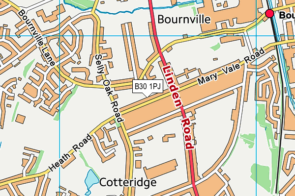 B30 1PJ map - OS VectorMap District (Ordnance Survey)