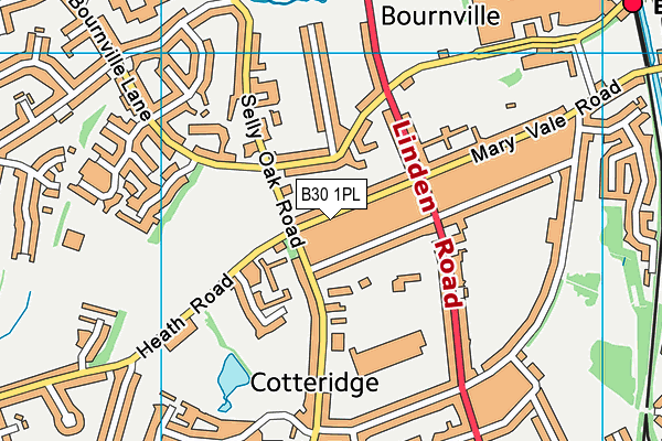 B30 1PL map - OS VectorMap District (Ordnance Survey)