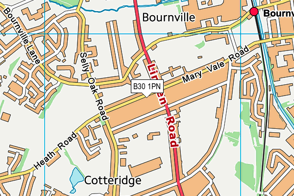 B30 1PN map - OS VectorMap District (Ordnance Survey)