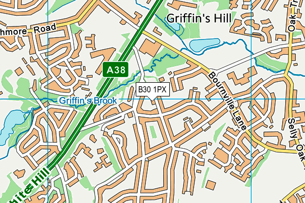 B30 1PX map - OS VectorMap District (Ordnance Survey)