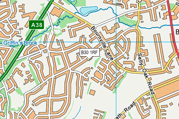 B30 1RF map - OS VectorMap District (Ordnance Survey)