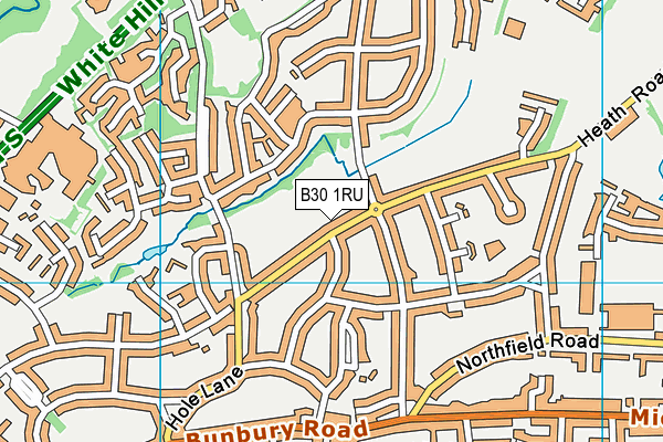 B30 1RU map - OS VectorMap District (Ordnance Survey)