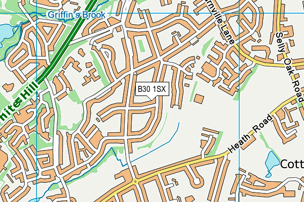 B30 1SX map - OS VectorMap District (Ordnance Survey)