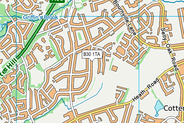 B30 1TA map - OS VectorMap District (Ordnance Survey)