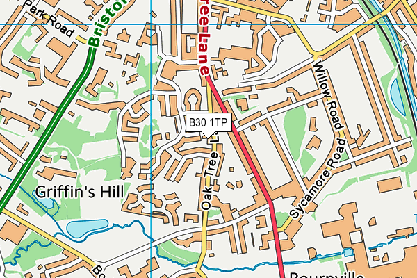 B30 1TP map - OS VectorMap District (Ordnance Survey)