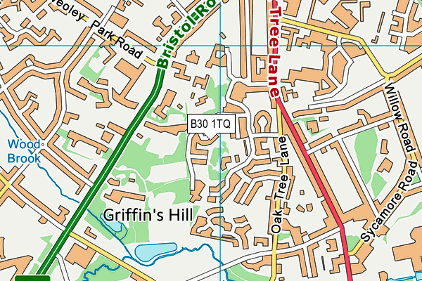 B30 1TQ map - OS VectorMap District (Ordnance Survey)