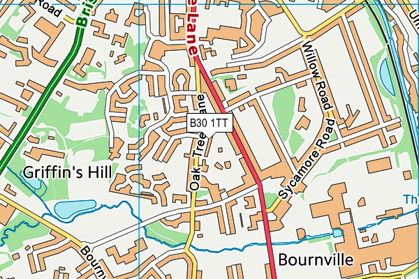 B30 1TT map - OS VectorMap District (Ordnance Survey)