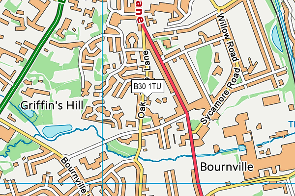 B30 1TU map - OS VectorMap District (Ordnance Survey)