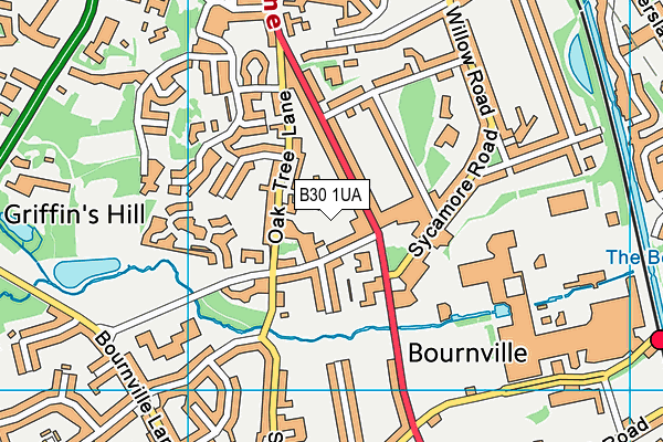 B30 1UA map - OS VectorMap District (Ordnance Survey)