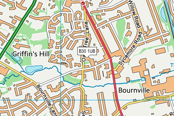 B30 1UB map - OS VectorMap District (Ordnance Survey)