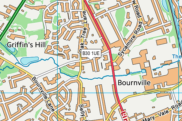 B30 1UE map - OS VectorMap District (Ordnance Survey)