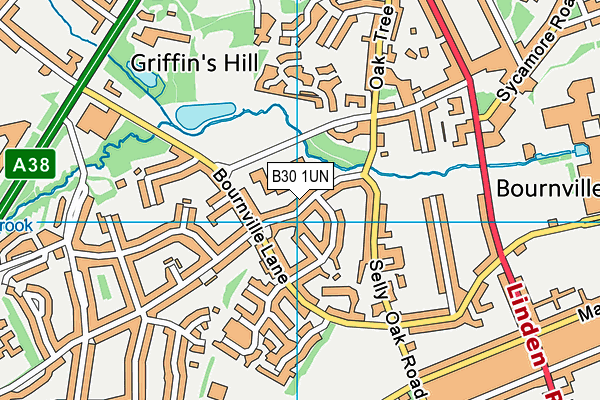 B30 1UN map - OS VectorMap District (Ordnance Survey)