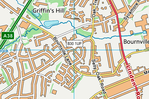 B30 1UP map - OS VectorMap District (Ordnance Survey)