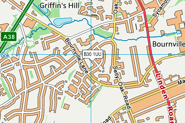 B30 1UU map - OS VectorMap District (Ordnance Survey)