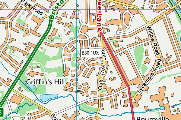 B30 1UX map - OS VectorMap District (Ordnance Survey)